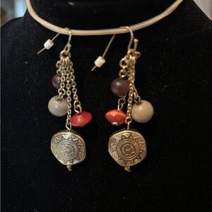 Unique three chain dangle earrings. Like new.